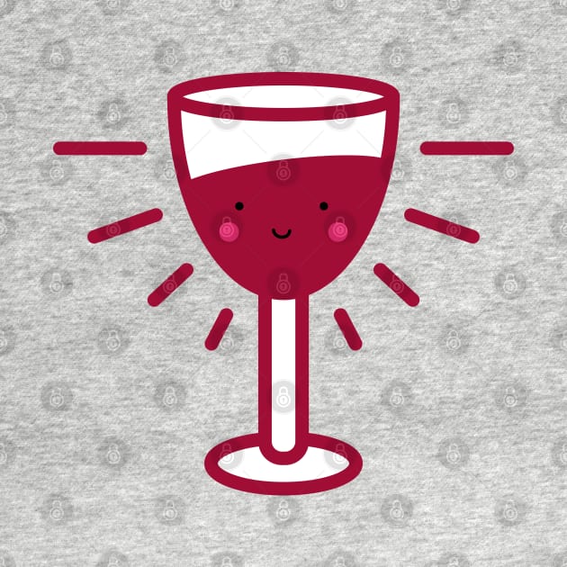 Kawaii Red Wine Glass by designminds1